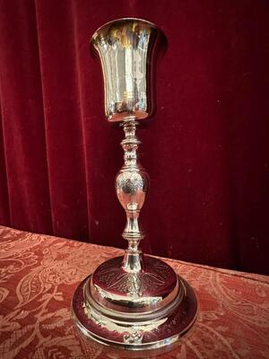 Chalice  style Baroque - Style en Full Silver Cuppa Gilt Inside / Polished & Varnished, Belgium  19 th century ( Anno 1850 )
