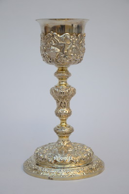 Chalice By : Lambotte  style Baroque - Style en Full - Silver,  (Liège) Belgium 19 th century