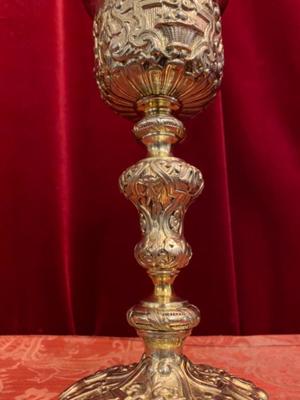 Chalice By : Lambotte  style Baroque - Style en Full - Silver,  (Liège) Belgium 19 th century