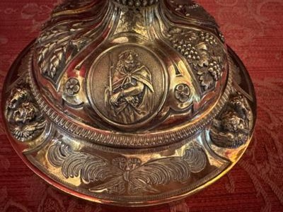 Chalice With Original Paten style Baroque - Style en Full - Silver / Silver Marks Present, Belgium  19 th century ( Anno 1820 )