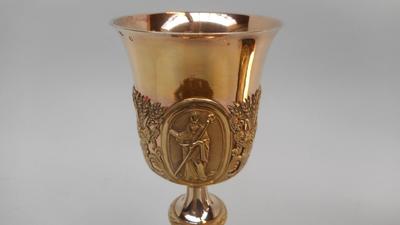 Chalice With Original Paten & Spoon.. style Baroque - Style en Full - Silver Gilt, Belgium 19 th century