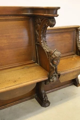 Choir Seats  style Baroque - Style en Oak wood, Belgium  19 th century