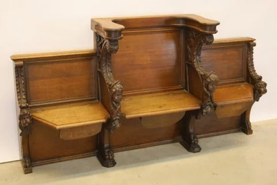 Choir Seats  style Baroque - Style en Oak wood, Belgium  19 th century