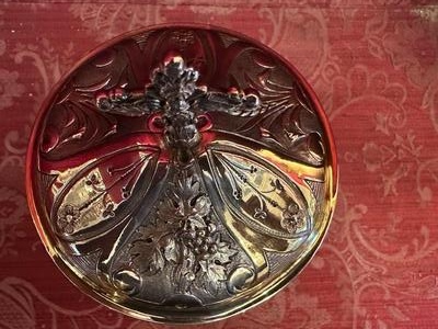 Ciborium style Baroque - Style en Full - Silver / Silver Marks Present / Polished & Varnished, France 19 th century ( Anno 1845 )