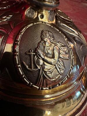 Ciborium style Baroque - Style en Full - Silver / Silver Marks Present / Polished & Varnished, France 19 th century ( Anno 1845 )
