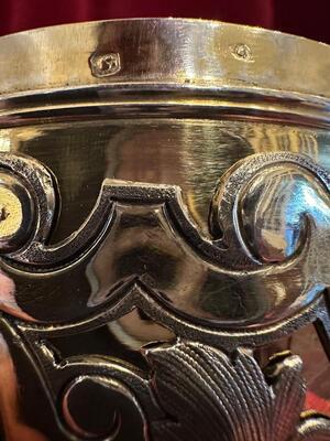 Ciborium style Baroque - Style en Full - Silver / Silver Marks Present / Polished & Varnished, France 19 th century ( Anno 1845 )
