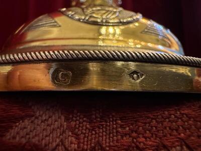 Ciborium style Baroque - Style en Full - Silver / Silver Marks Present / Polished & Varnished, France 19 th century ( Anno 1845 )