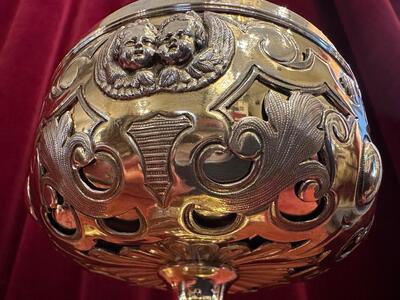 Ciborium style Baroque - Style en Full - Silver / Silver Marks Present / Polished & Varnished, France 19 th century ( Anno 1845 )