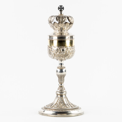 Ciborium By : Jan Jacobus Vermandele (Act. < 1827-1859) style Baroque - Style en Full - Silver, Gent - Belgium  19 th century