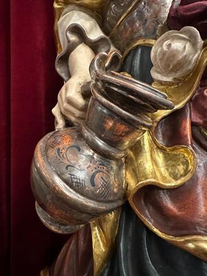 Elisabeth Of Hungary Sculpture style Baroque - Style en Carved - Wood / Polychrome / Gilt, Italy  20 th century
