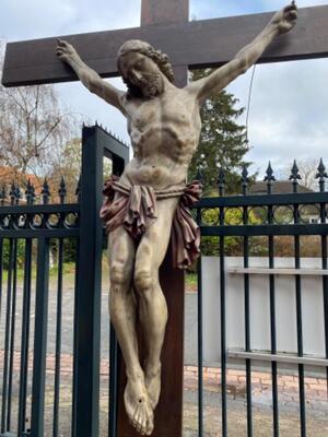 Exceptional Life Size Corpus Christ style Baroque - Style en Hand - Carved Wood , Belgium  18 th century