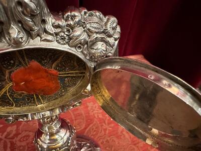 Exceptional Reliquary Ex Ossibus Relic St. Paul Apostle style Baroque - Style en Full - Silver / Silver Marks Present / Polished & Varnished / Originally Sealed, France 18 th century ( Anno 1750 )