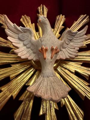 Holy Spirit As A Dove style Baroque - Style en Hand - Carved Wood Polychrome , Southern Germany 19 th century