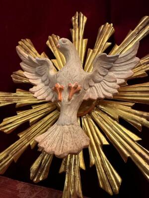 Holy Spirit As A Dove style Baroque - Style en Hand - Carved Wood Polychrome , Southern Germany 19 th century