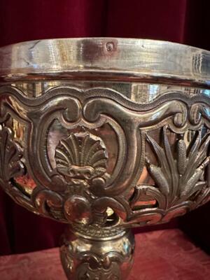 Large Ciborium style Baroque - Style en Full - Silver / Silver Marks Present, France 19 th century ( Anno 1820 )