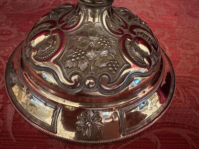 Large Ciborium style Baroque - Style en Full - Silver / Silver Marks Present, France 19 th century ( Anno 1820 )