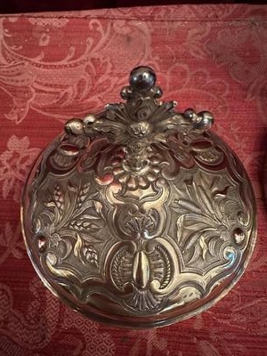 Large Ciborium style Baroque - Style en Full - Silver / Silver Marks Present, France 19 th century ( Anno 1820 )