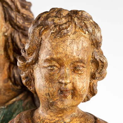 Madonna & Child style Baroque - Style en Hand - Carved Wood , Belgium  17 th / 18 th century ( Anno 1700 )