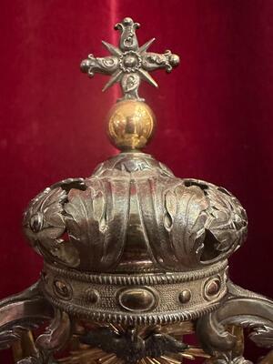 Monstrance  style Baroque - Style en Full - Silver / Silver Marks Present, Belgium  18 th century