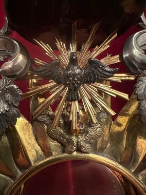 Monstrance  style Baroque - Style en Full - Silver / Silver Marks Present, Belgium  18 th century