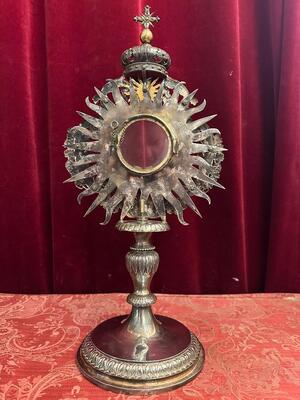 Monstrance  style Baroque - Style en Full - Silver / Silver Marks Present, Belgium  18 th century