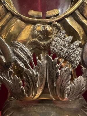 Monstrance  style Baroque - Style en Full - Silver / Silver Marks Present, Belgium  18 th century