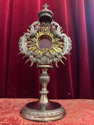 Monstrance  style Baroque - Style en Full - Silver / Silver Marks Present, Belgium  18 th century