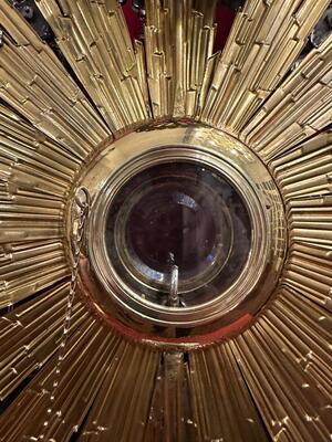 Monstrance  style Baroque - Style en Full - Silver / Stones / Diamonds / Glass / Polished & Varnished, Belgium  18 th century