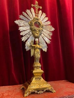 Monstrance  style BAROQUE-STYLE en Full - Silver  / Polished Varnished, France 19 th century ( Anno 1840 )