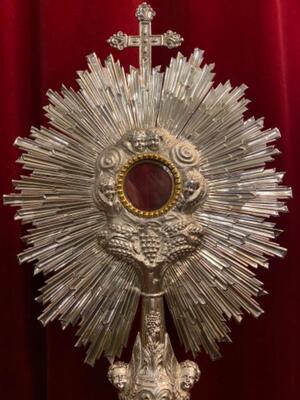 Monstrance H 74 Cm. style Baroque - Style en Full - Silver / Polished and Varnished / Silver Marks Present, France 18 th century