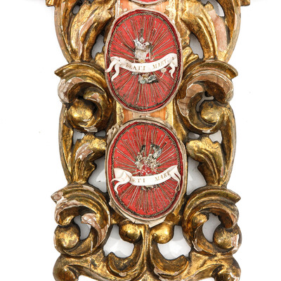 Multi Reliquary / Cross style Baroque - Style en Fully hand carved Wood, Belgium  18 th century