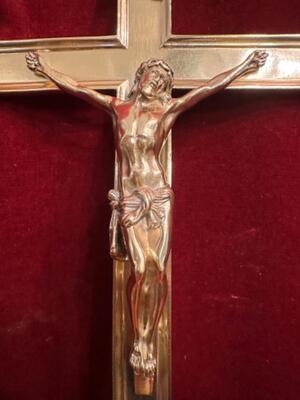 Processional Cross style Baroque - Style en Bronze / Polished and Varnished, Belgium  19 th century ( Anno 1865 )