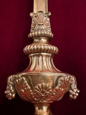 Processional Cross style Baroque - Style en Bronze / Polished and Varnished, Belgium  19 th century ( Anno 1865 )