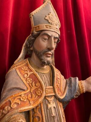 Reliquary-Bust-Relic St. Nicholas Of Tolentino style Baroque - Style en Hand - Carved Wood , Italy  18 th century ( Anno 1732 )