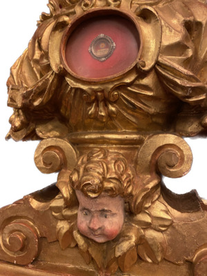 Reliquary Bust St. Agnes style Baroque - Style en Hand - Carved Wood , Italy  16 th Century