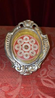 Reliquary - Relic Ex Ossibus St. Amandus & Multiple Saints 16  style BAROQUE-STYLE en Silver / Glass / Originally Sealed, Bruges Belgium 19 th century ( Anno 1825 )