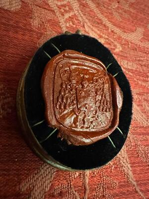 Reliquary - Relic Ex Ossibus St. Helena style Baroque - Style en Brass / Glass / Originally Sealed, Austria 18 th century ( Anno 1735 )