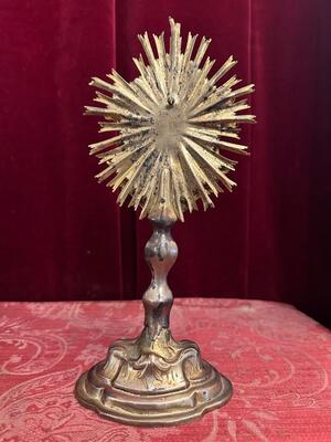 Reliquary - Relic Of The True Cross style Baroque - Style en Brass / Glass / Originally Sealed, Italy 18 th century ( Anno 1775 )