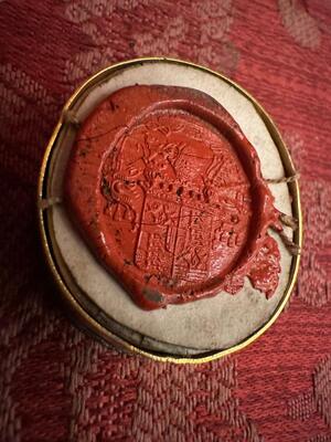 Reliquary - Relic Of The True Cross style Baroque - Style en Brass / Glass / Originally Sealed, Italy 18 th century ( Anno 1775 )