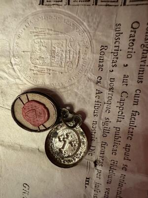 1 Baroque - Style Reliquary - Relic True Cross With Document