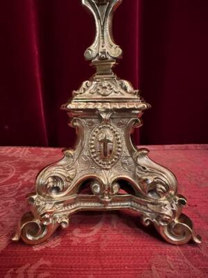 Reliquary - Relic Very Important Multi - Reliquary style Baroque - Style en Bronze / Polished and Varnished / Glass / Originaly Sealed, Belgium  19 th century ( Anno 1865 )
