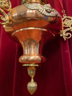 Sanctuary Lamp style Baroque - Style en Bronze / Red Copper, Belgium  19 th century ( Anno 1850 )