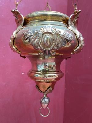 Sanctuary Lamp style Baroque - Style en Brass , Belgium 19 th century ( Anno 1850 )