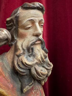 Sculpture St. Paul style Baroque - Style en Hand - Carved Wood Polychrome / Gilt, Italy 20 th century