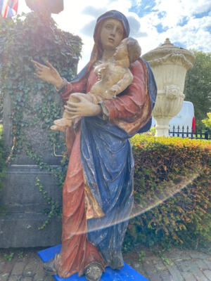 St. Mary With Child style Baroque - Style en Hand - Carved Wood , Flemish - Belgium 18 th century ( Anno 1780 )