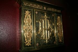 Tabernacle - Front style baroque en BRASS / BRONZE, DUTCH 19TH CENTURY