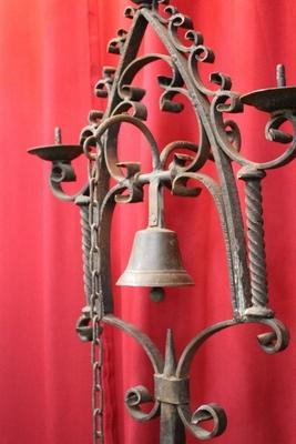 Bell en Hand forget - iron / Bronze Bell, 19th century