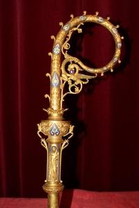 Bishop - Staff  en Brass / Bronze / Emaille, France 19th century (1920)