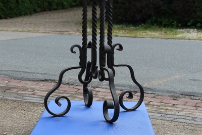 Candle Holder en Hand forged - iron , Belgium 19th century