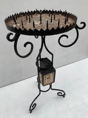 Candle Stand en Hand forged - iron , Belgium 19th century